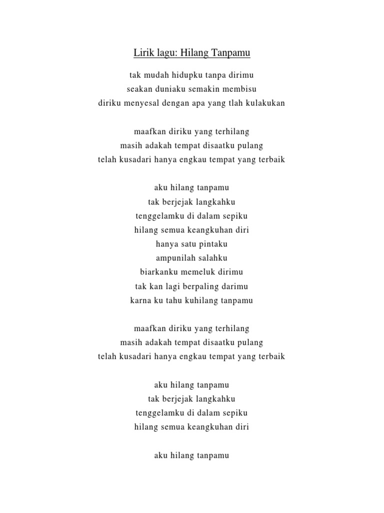 Lirik Lagu Pdf