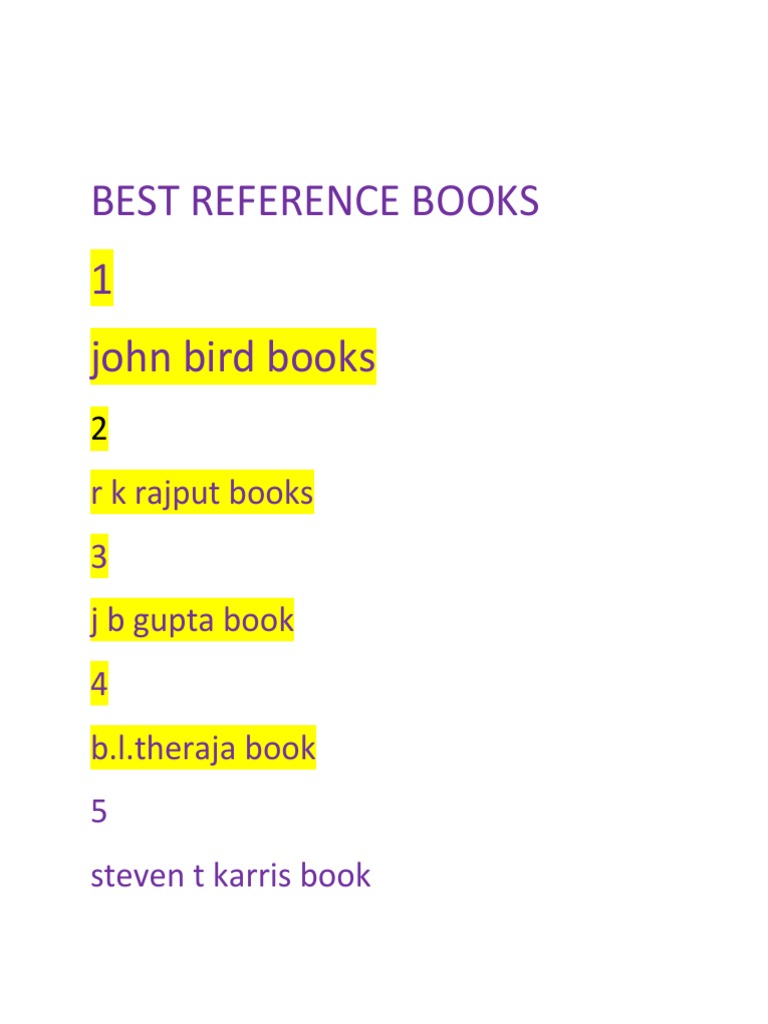 Best Reference Books | PDF
