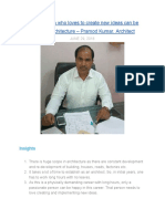 Only a person who loves to create new ideas can be happy in this grueling profession - Pramod Kumar, Architect Says in Conversation with MentorClub.in