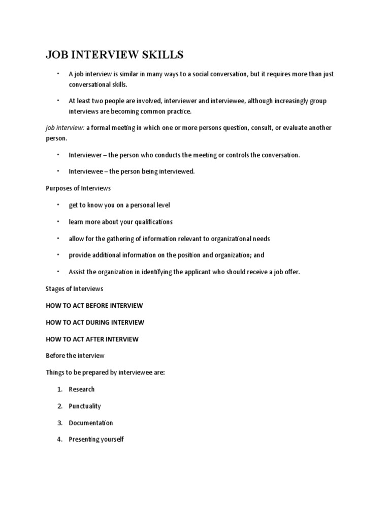 Essential Job Interview Preparation Guide | PDF | Interview | Job Interview