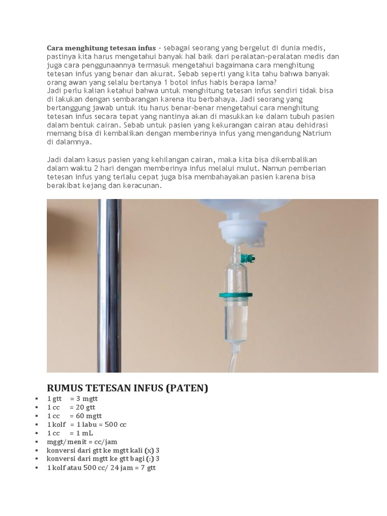 Cara Menghitung Tetesan Infus PDF