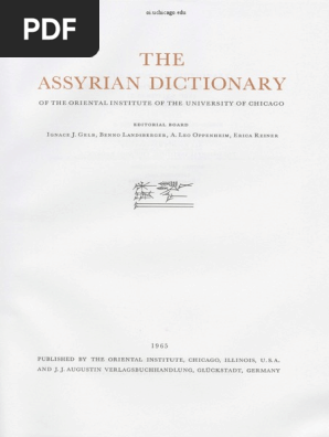 The Assyrian Dictionary Pdf Pdf Babylon Mesopotamia