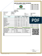 SIX Day B Mark Sheet