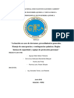 Actuación en Caso de Derrames, Procedimientos Generales. Manejo de Emergencias y Contingencias Químicas. Reglas Básicas de Seguridad y Equipo de Protección Personal.