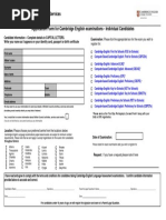 Cambridge English Ketfs Petfs Fcefs Cae Cpe Individual Application Form 2016