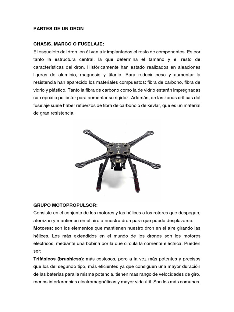Partes y componentes de un dron | PDF | Batería (electricidad ...