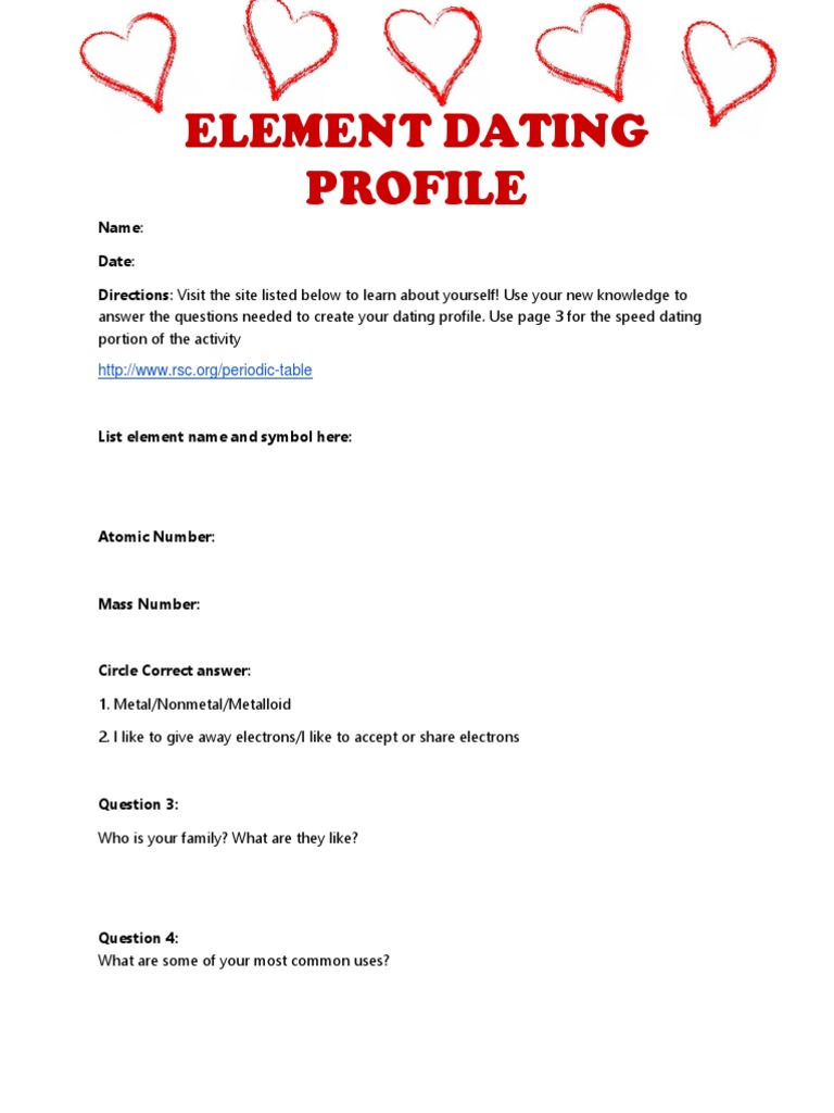 Element Dating Profile Activity Guide | PDF