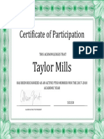 First Year Ptso Certificate