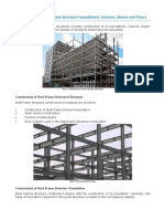 Construction of Steel Frame Structure Foundations - Columns - Beams and Floors