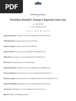 President Donald Trump’s Supreme Court List