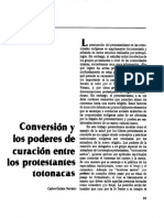 Conversion y Poderes de Curacion Protestates Totonacos