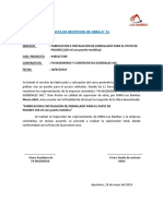 Acta de Repción de Obra Servicio y Reubicacion de Documentos