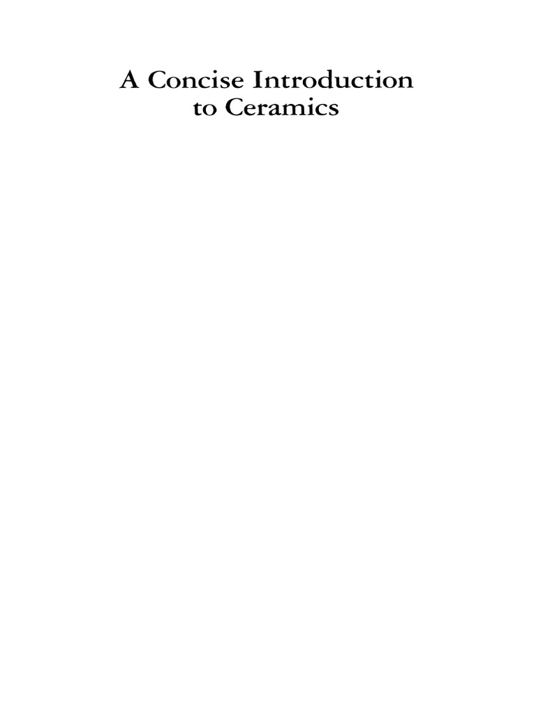 1991 TEXTO Concise Introduction To Ceramics PDF PDF Sintering Glasses
