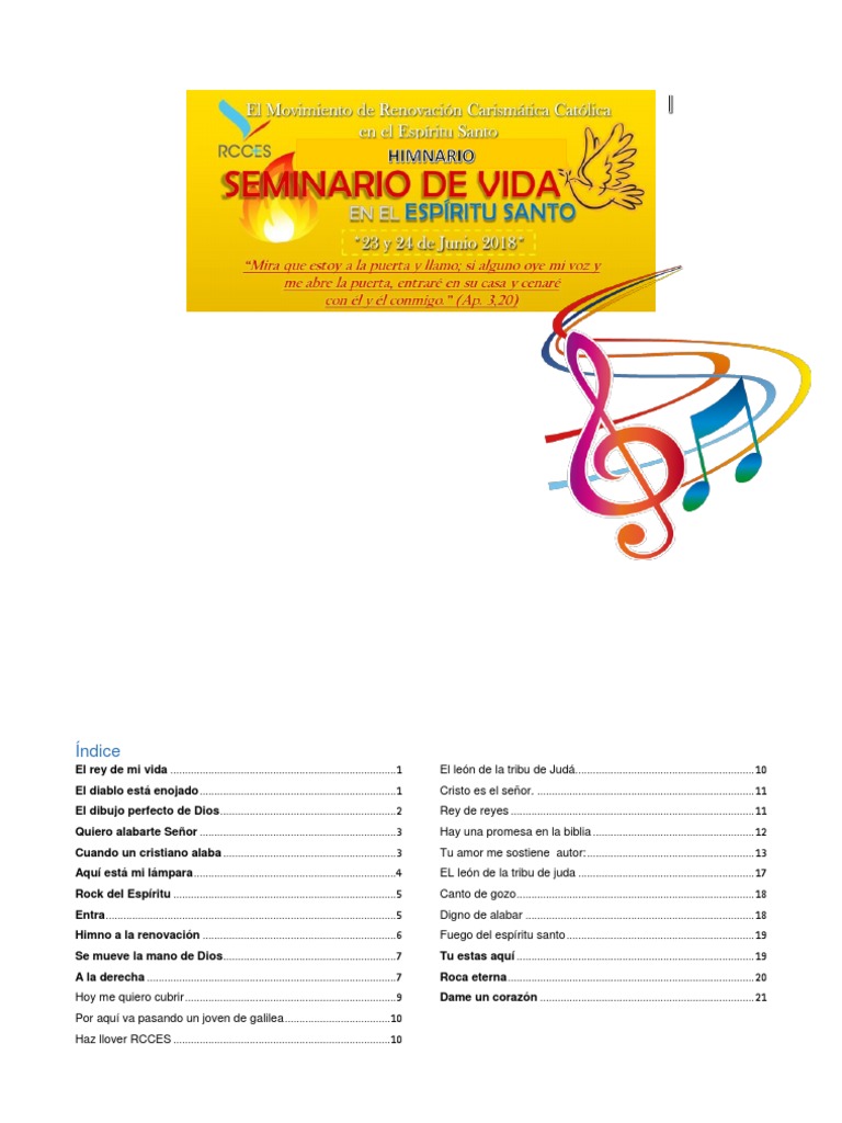 Cantos Seminario De Vida Cristo Titulo Pentecostes cantos seminario de vida cristo