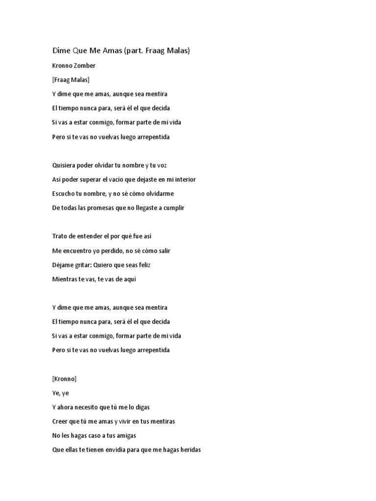Letra Cancion | PDF