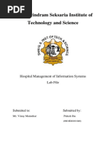 Shri Govindram Seksaria Institute of Technology and Science: Hospital Management of Information Systems Lab File