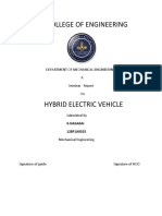 SV College Mechanical Engineering Seminar Report on Hybrid Electric Vehicles