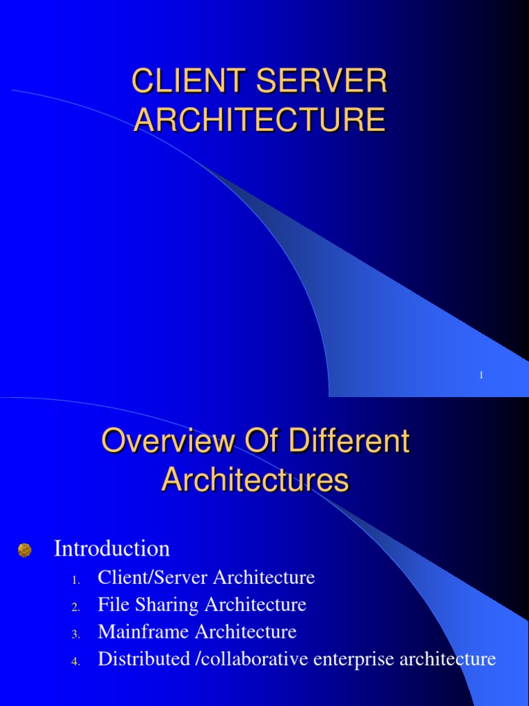 Client Server Architecture | PDF | Mainframe Computer | Client–Server Model