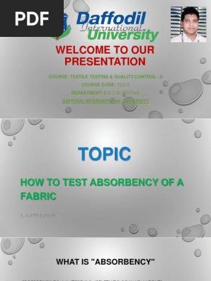 Absorbency Test Pdf Nylon Glasses