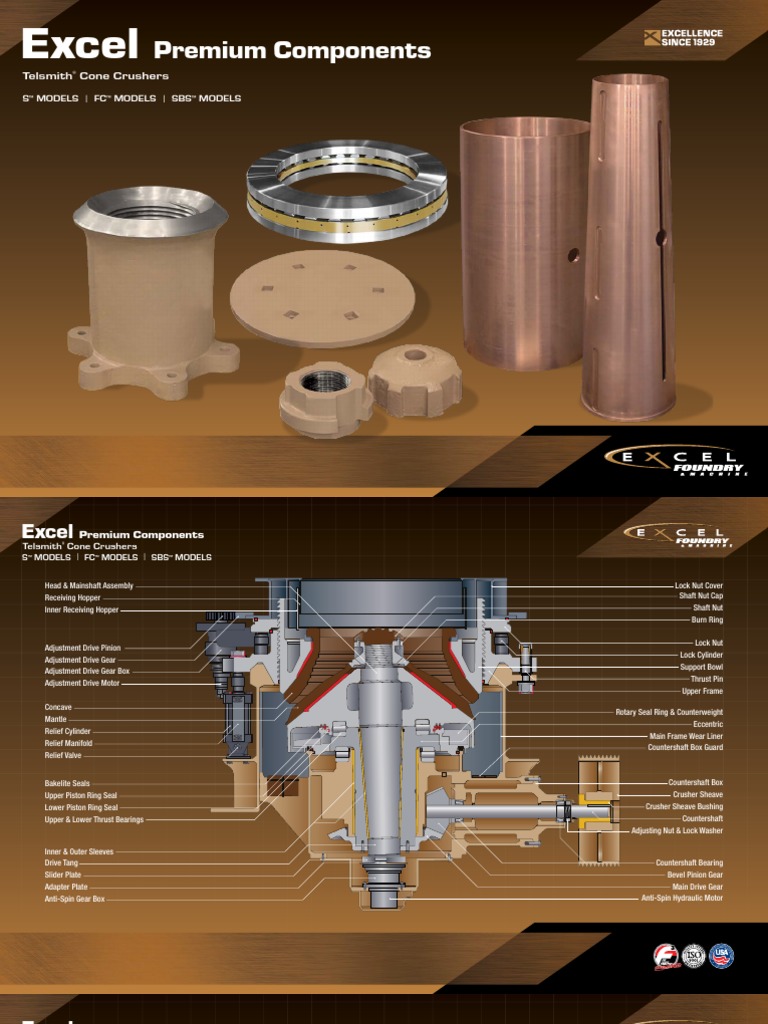 Telsmith Cone Crusher Components E | PDF | Gear | Foundry