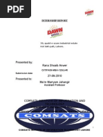 Download Dawn Bread Internship Report by Rana Shoaib SN38292229 doc pdf
