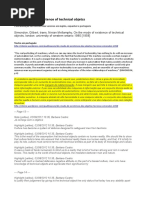 SIMONDON On the mode of exhistence of technical objects (Trechos e Fichamento) 