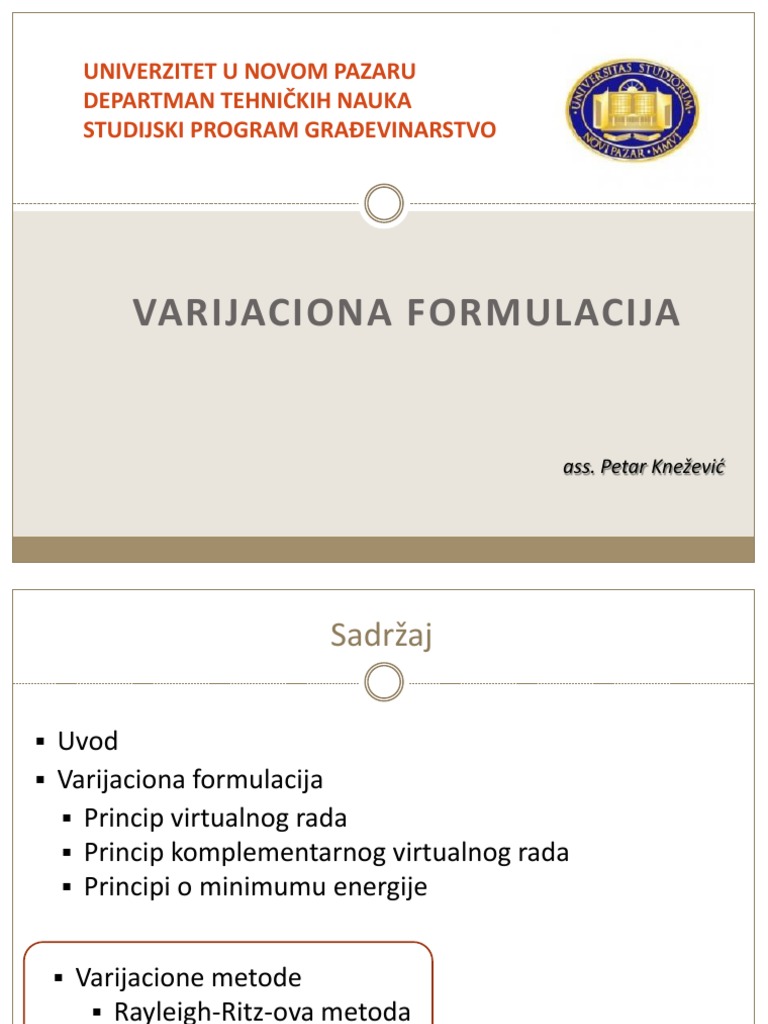 MKE-predavanje Varijaciona Formulacija - PK | PDF