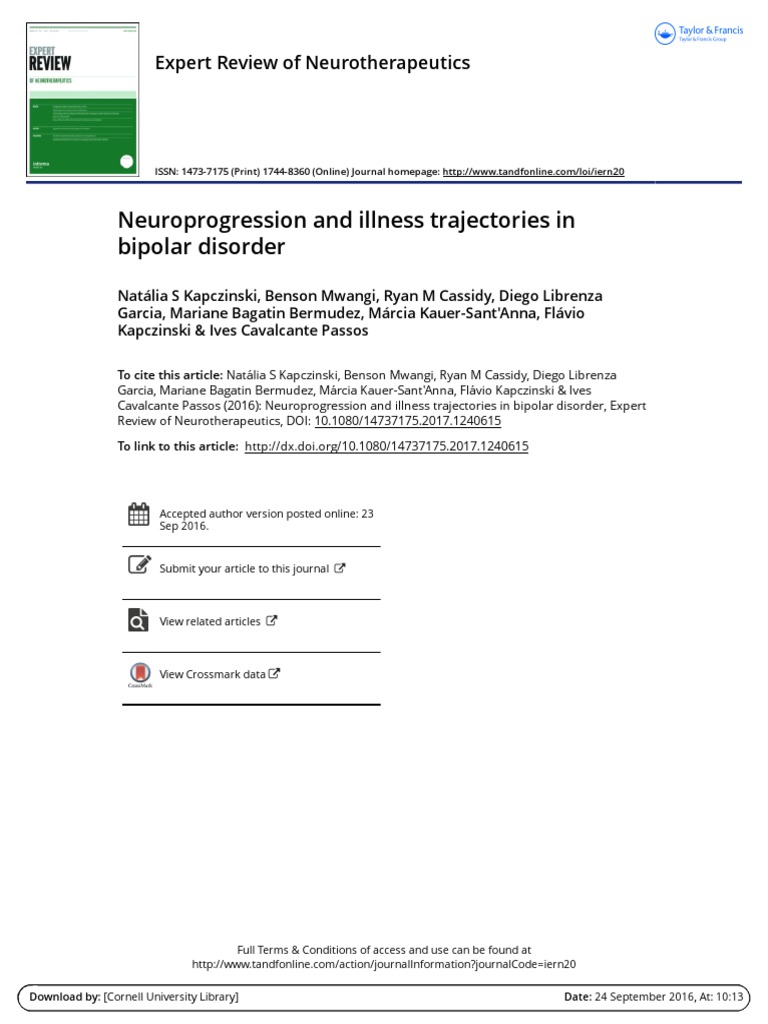 Neuroprogression and Illness Trajectories in BD-2016 | PDF | Bipolar ...