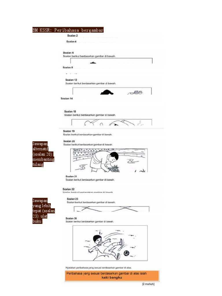 Peribahasa Bergambar Tahun 6 Cari Pilihan Jawapan Yang Tepat Berdasarkan Gambar Pares Correspondentes