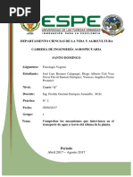 Comprobar Los Mecanismos Que Intervienen en El Transporte de Agua a Traves Del Xilema