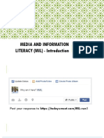Media and Information LITERACY (MIL) - Introduction: Wilben Christie R. Pagtaconan