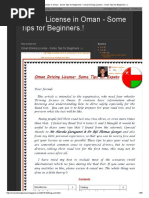 Driving License in Oman - Some Tips for Beginners.!_ Oman Driving License - Some Tips for Beginners _-)