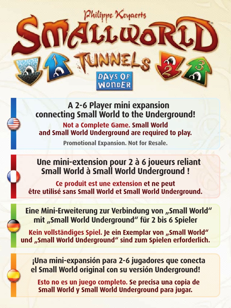 Smallworld Tunnels Rules | PDF | Speculative Fiction | Fantasy