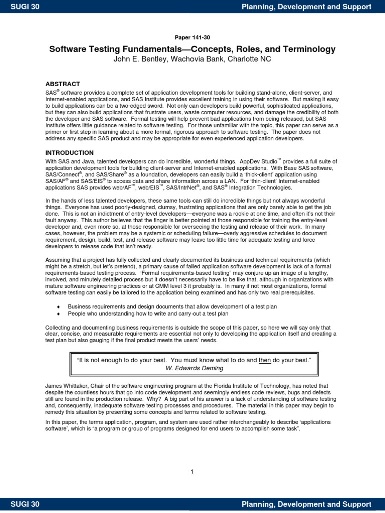 Software Testing Fundamentals-Concepts, Roles, and Terminology | PDF