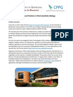 Postdoctoral Position in Plant Synthetic Biology