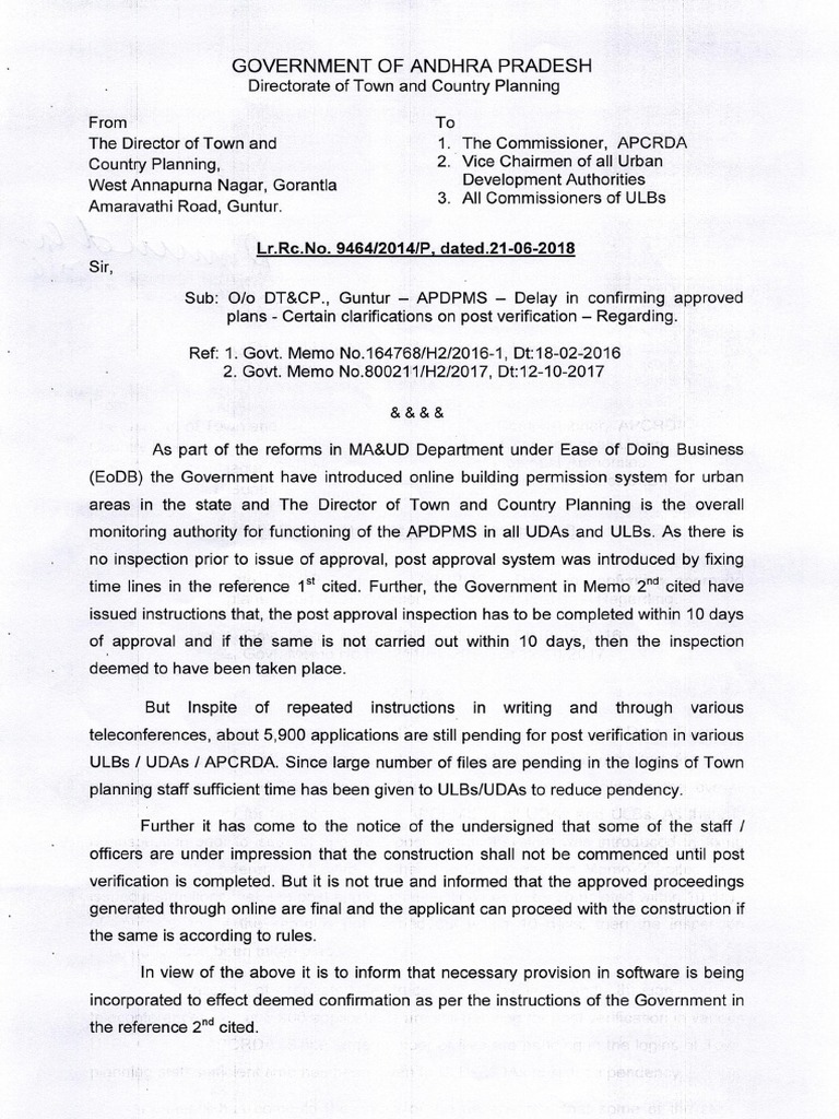 LR - roc.No.9464-2014-P Dt. 21.06.2018 APDPMS Certain Clarification On ...