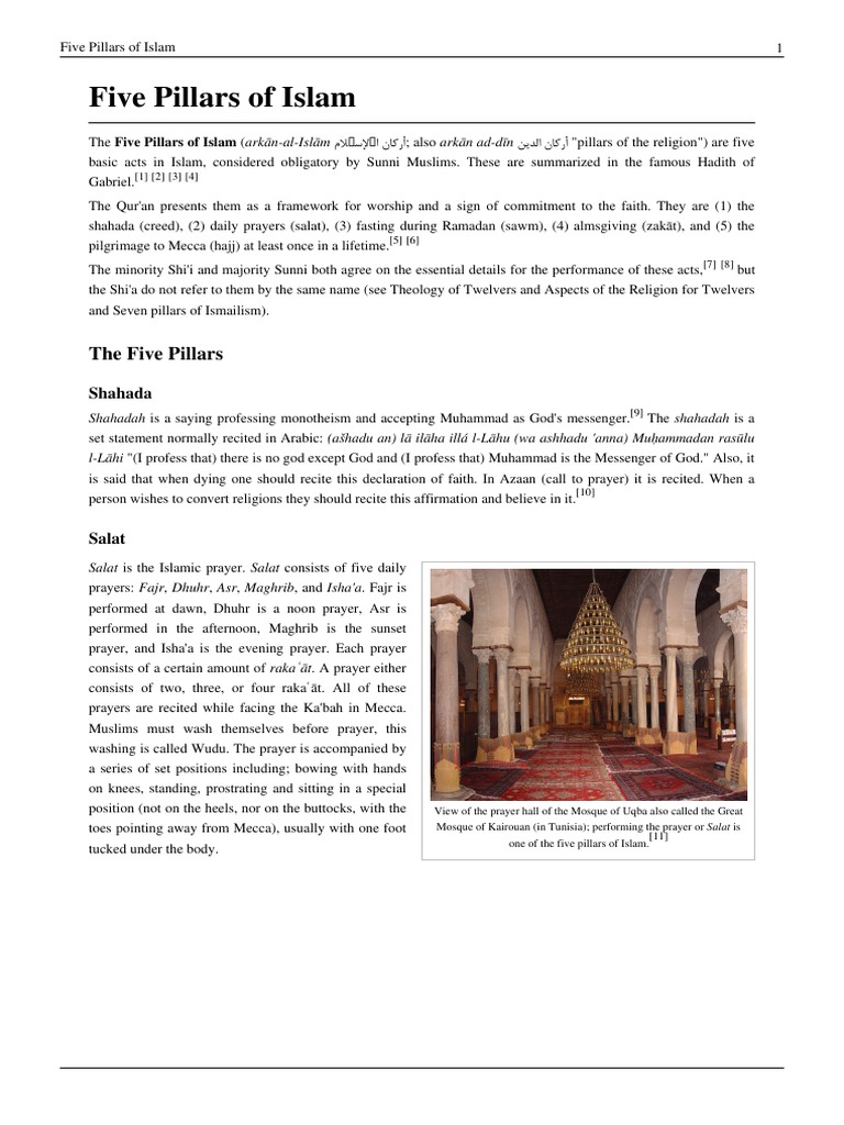 Overview of the Five Pillars of Islam | PDF | Hajj | Islamic Behaviour ...