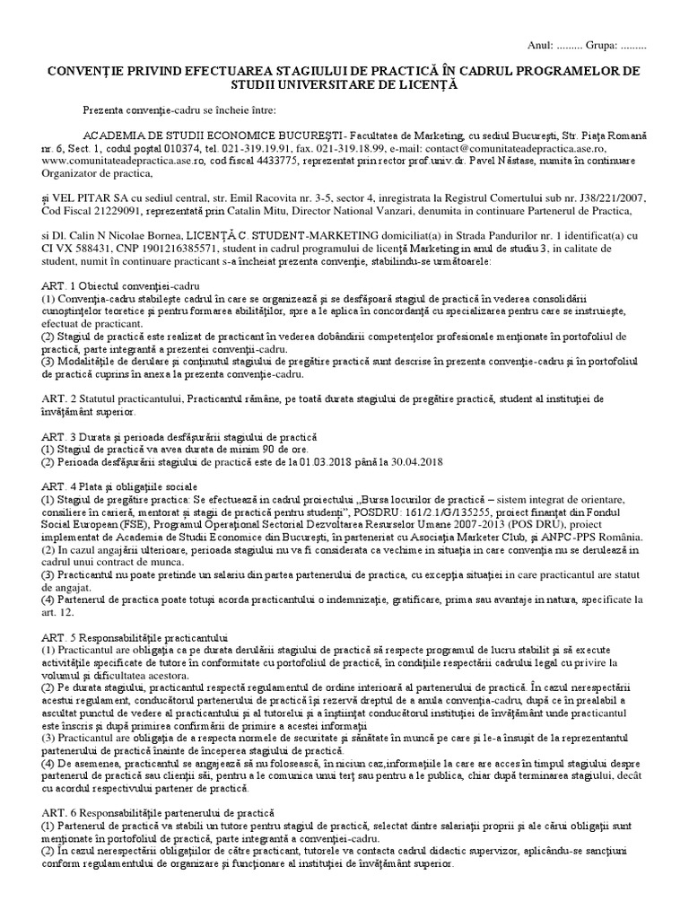 A Conventie De Practica