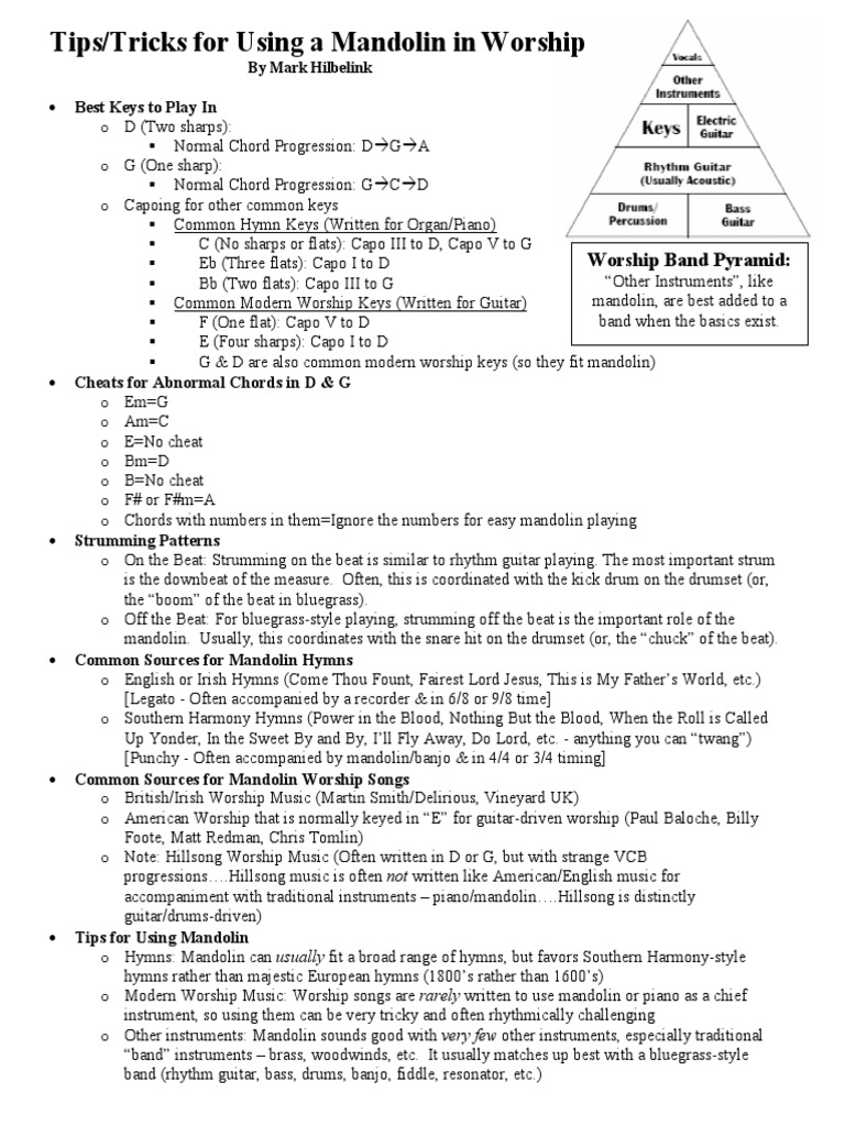 Tricks Tips Mandolin Worship PDF Contemporary Worship Music Drum Kit