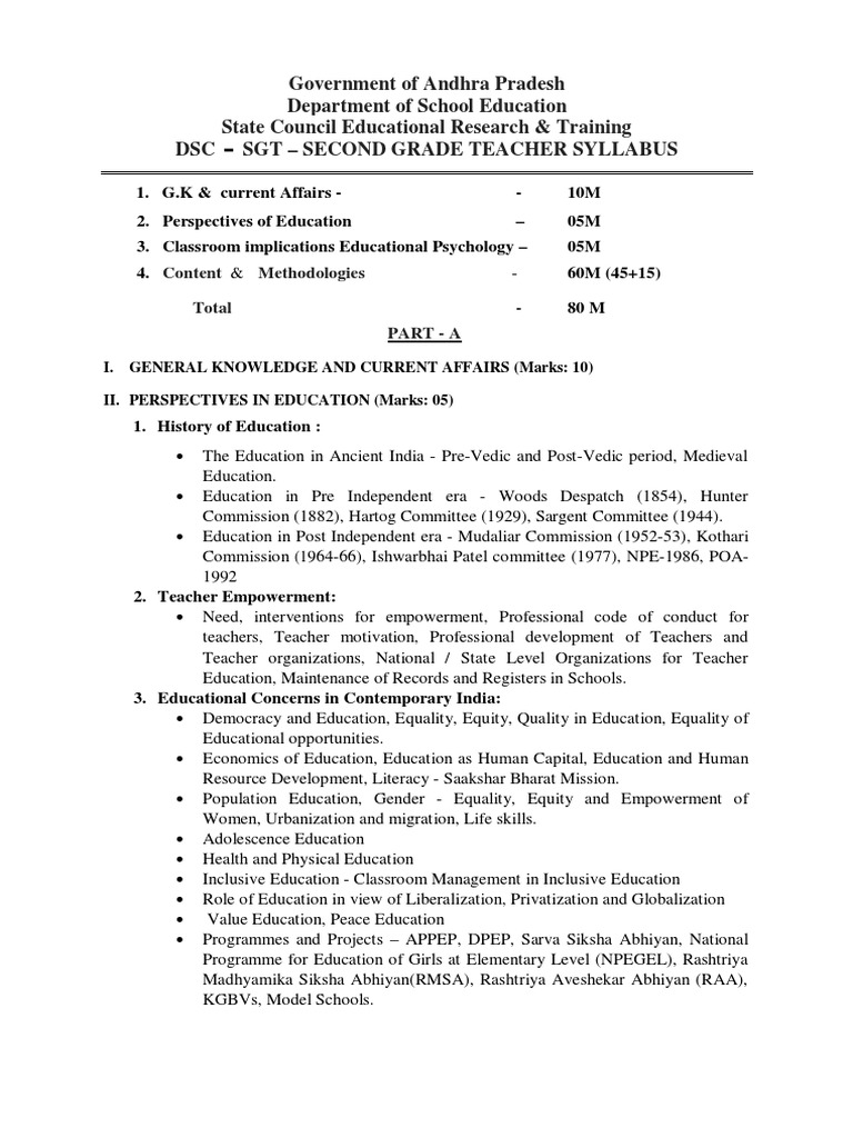 Dsc Sgt Syllabus Pdf Foods English Language
