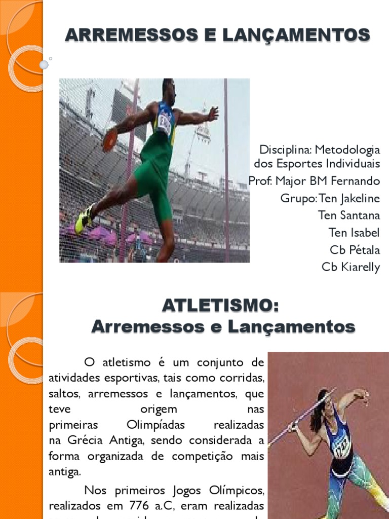 Arremessos e Lançamentos no Atletismo | PDF | Jogos Olímpicos de Verão ...