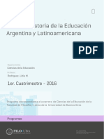 Historia de La Educación Argentina y Latinoamericana