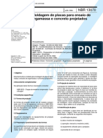 NBR 13070 - Moldagem de Placas para Ensaio de Argamassa e Concreto Projetados PDF