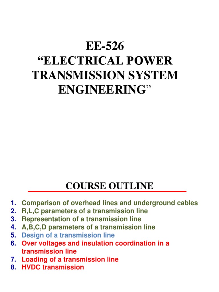 EE526 "Electrical Power Transmission System Engineering" PDF