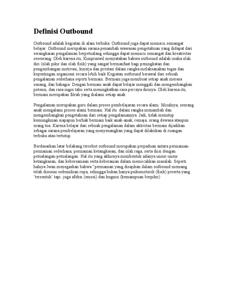 Materi Outbond Pdf