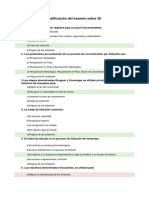 Calificación Del Examen Sobre 20