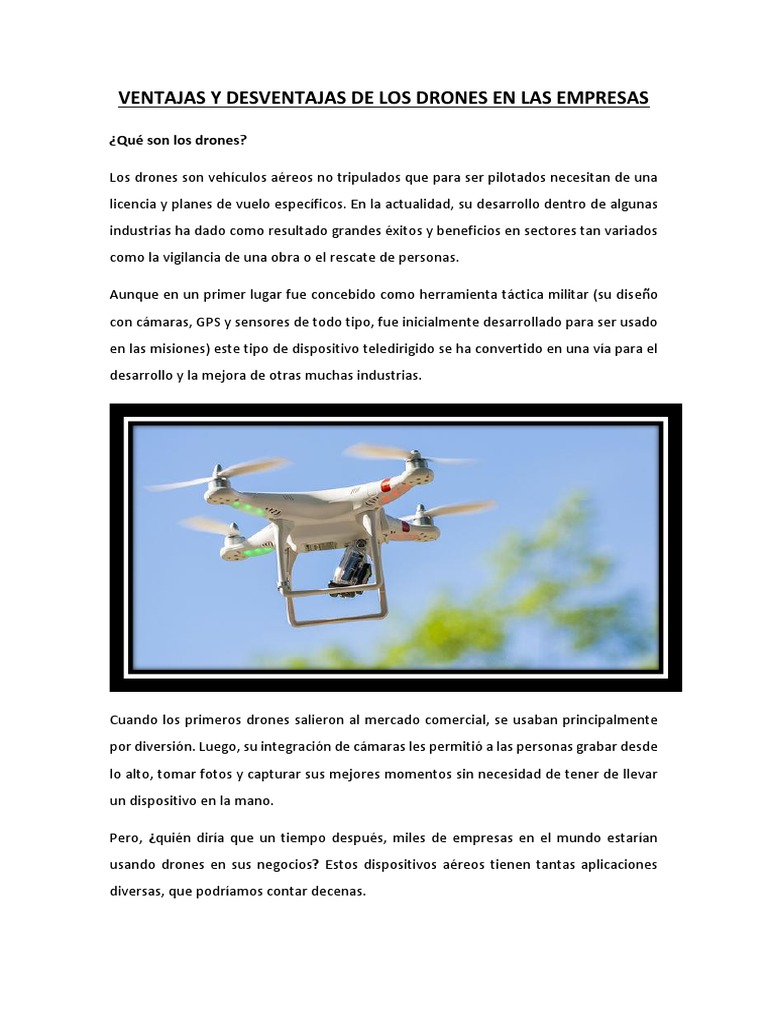 Ventajas y Desventajas de Los Drones en Las Empresas ...