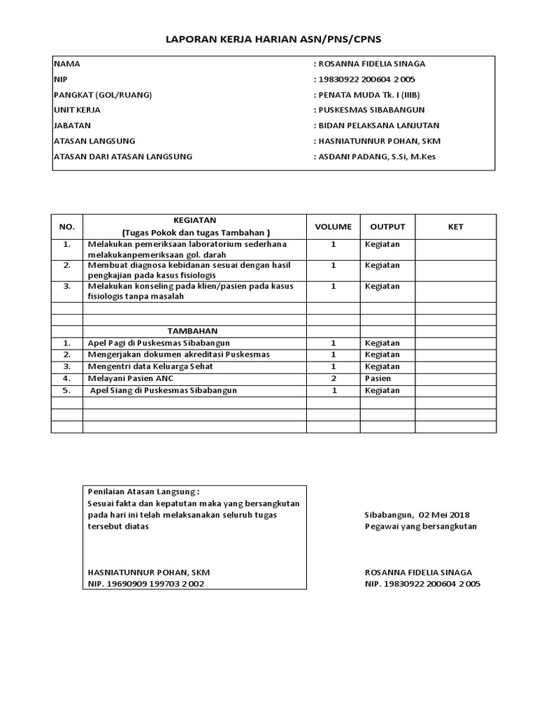 Laporan Kerja Harian Asn 1 Copy