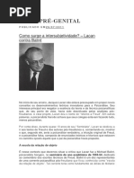 Amor Pré-genital - Balint - Comentário