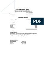 Rana Motors Pvt. LTD.: Performa Invoice